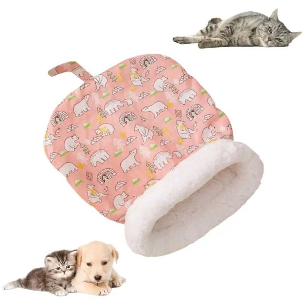 Creative Plush Cat Sleeping Bag Cartoon Thickened Cat Cave Bed Winter Warm Pocket Type Pet Snuggle Sack Pet Supplies