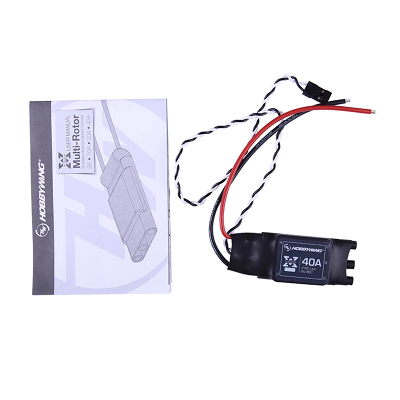 Xrotor 40a fio longo sem escova esc 2-6s lipo controlador de velocidade eletrônico sem bec para rc drone quadcopter aeronaves