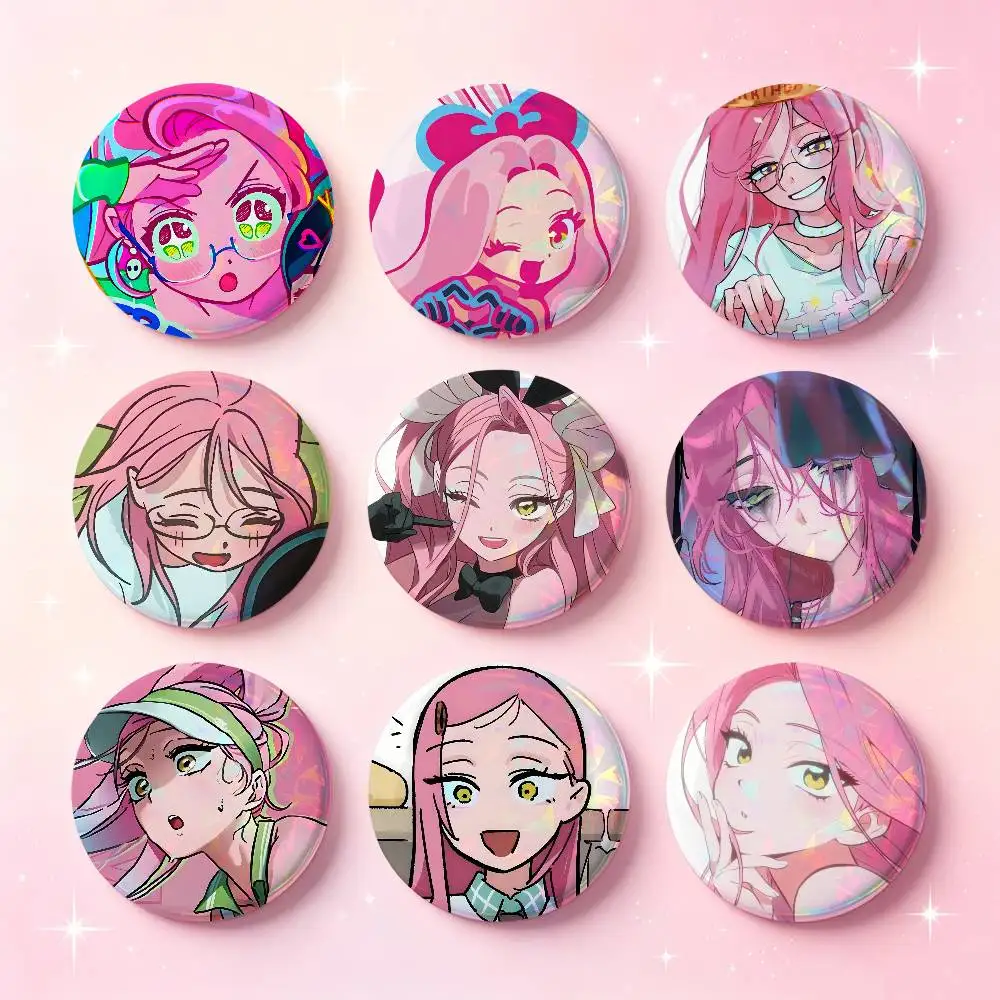 Mizi Alien Stages Cartoon Badges 25 32 44 58 75 Mm Round Cosplay Pin Bag Decor Fans Collect Friends Gifts Brooch Souvenir