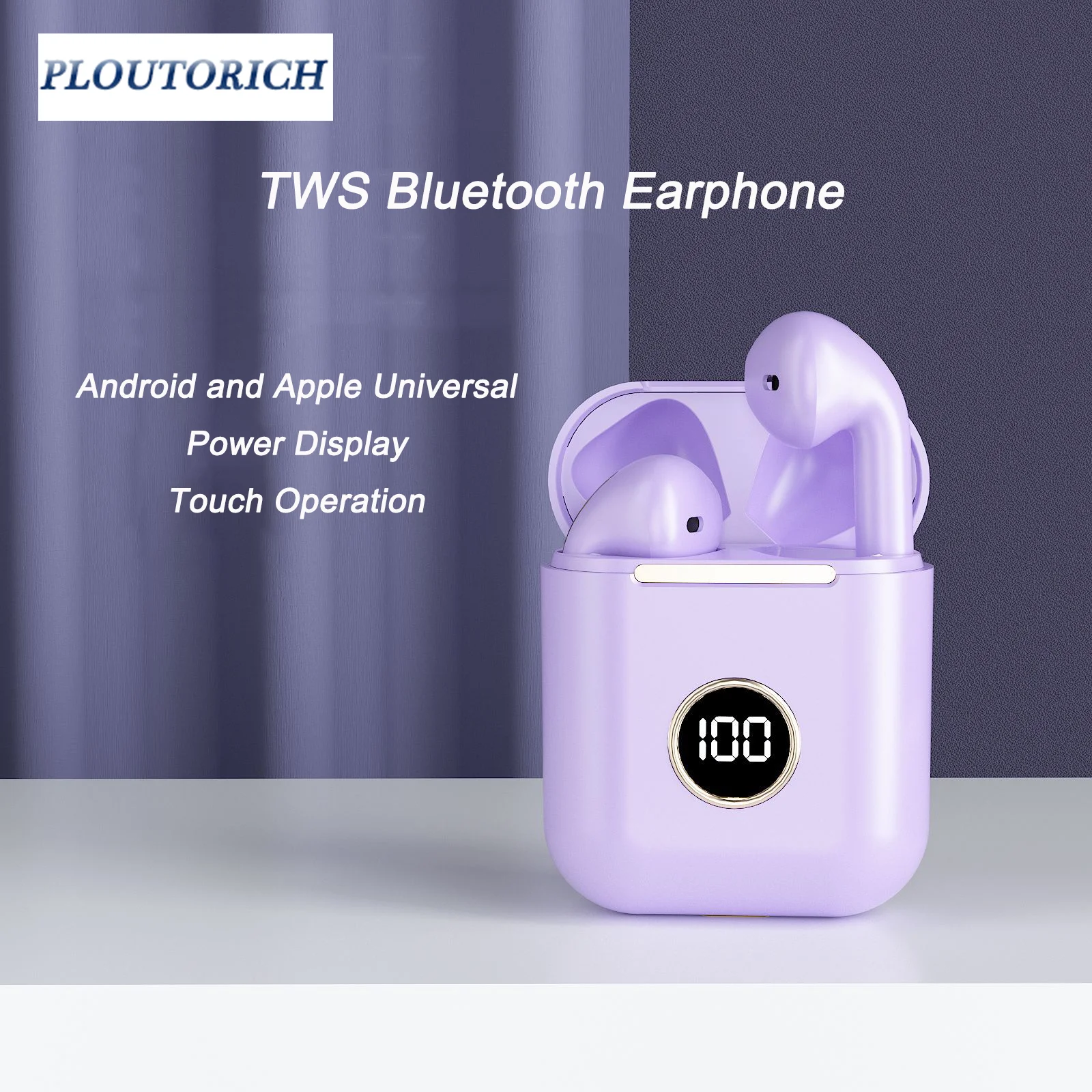 

Wireless Bluetooth Earphone Power Display Touch Operation Long Battery Life Call Noise Reduction Headset Low Latency Headphone