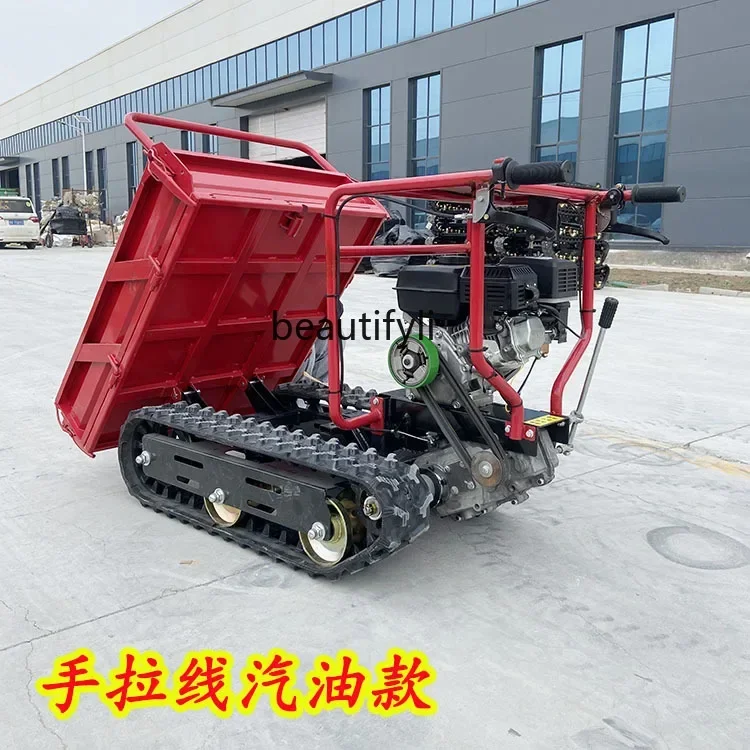 Q181 Crawler Transport Vehicle for Mountain Orchards, Agricultural All-Terrain Climbing Transporter, Small Engineering Dump Truc