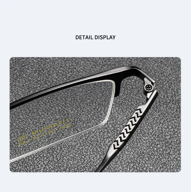 Mode geschäft ultraleichte reine Titan quadratische Brille Luxus Halb rahmen Herren Brille optische Brille 804 – Detail 3