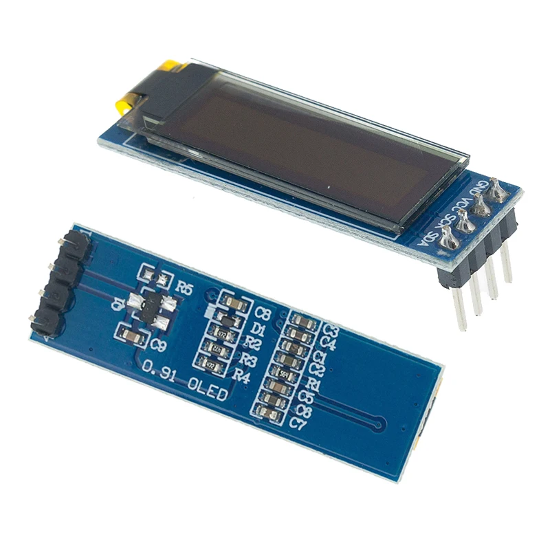 I2C OLED Display Module 0.91 Inch I2C SSD1306 OLED Display Module White / BLUE I2C OLED Screen Driver DC 3.3V~5V for Arduino