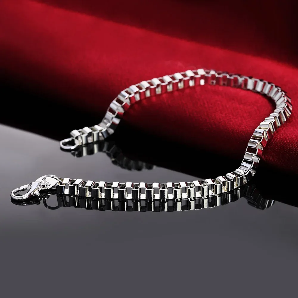 925 Sterling silver fine Lattice wild chain Bracelets for women Wedding party Christmas Gift fashion Jewelry