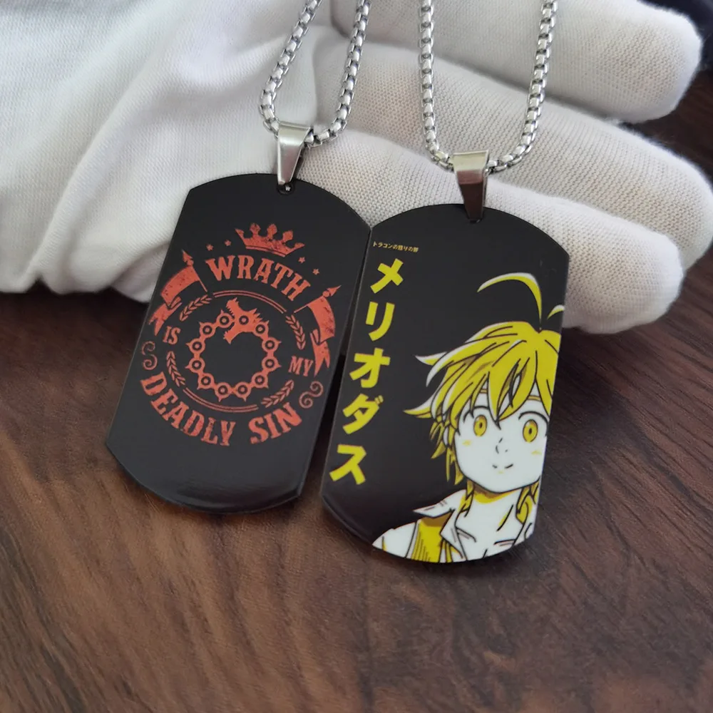 Fashion Vintage Charm Anime The Seven Deadly Sins Keychain Meliodas Elizabeth Liones Alloy Keyring Holder Gift for Men Car Key