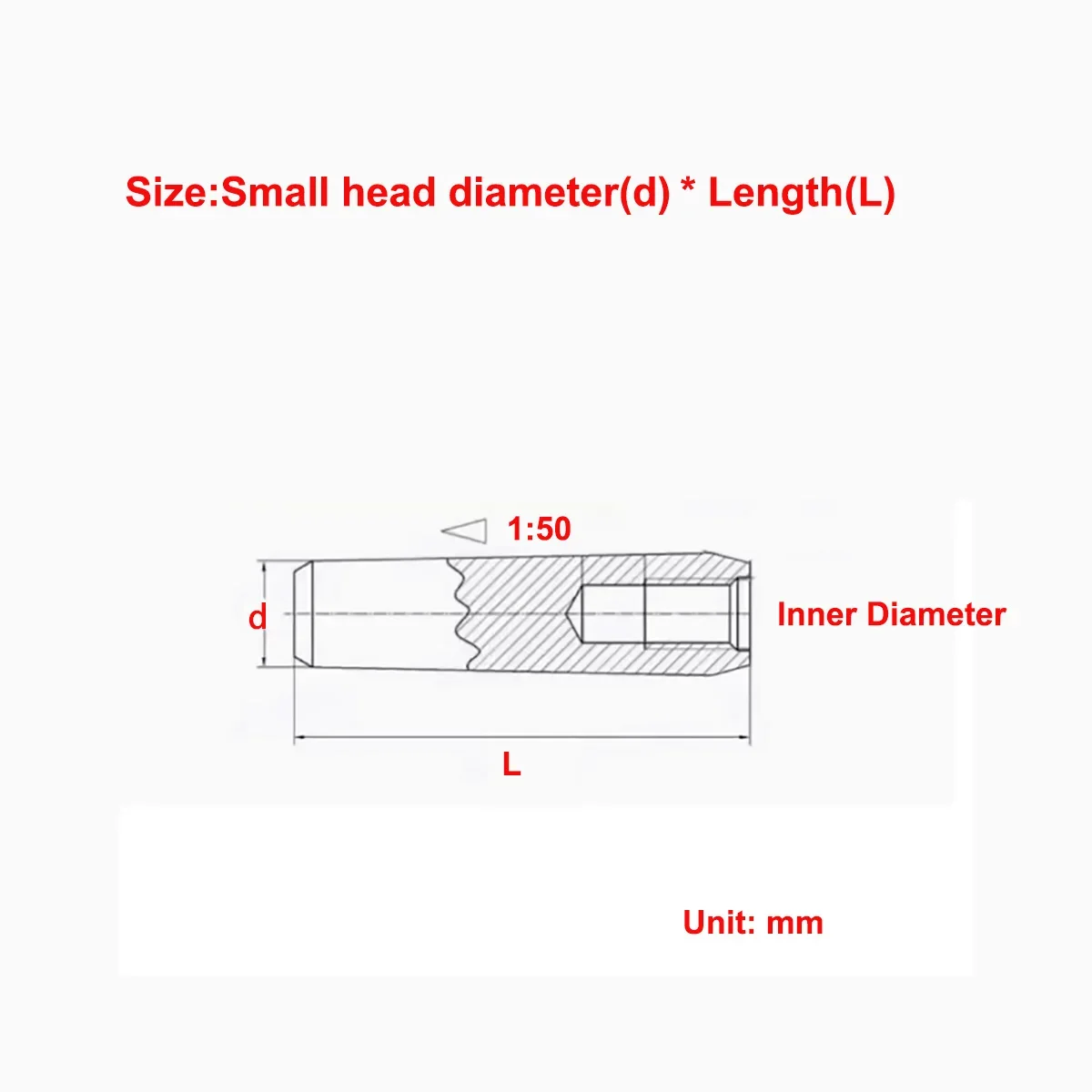 

304 Stainless Steel Internal Thread Taper Pin 1:50 Taper Positioning Pin M6M8M10M12