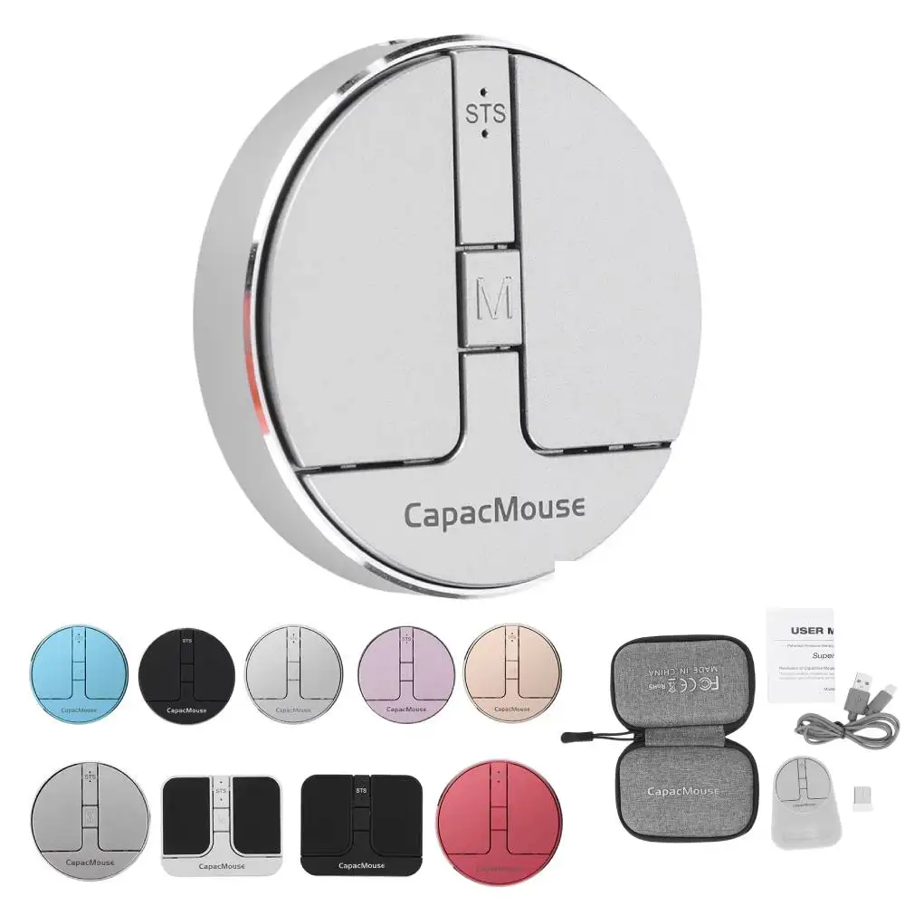 Wireless Mouse 3 Mode BT 5.2/2.4G/USB Mini Capacitive Mouse Wireless Mice 3 Adjustable DPI Rechargeable with USB Receiver for PC
