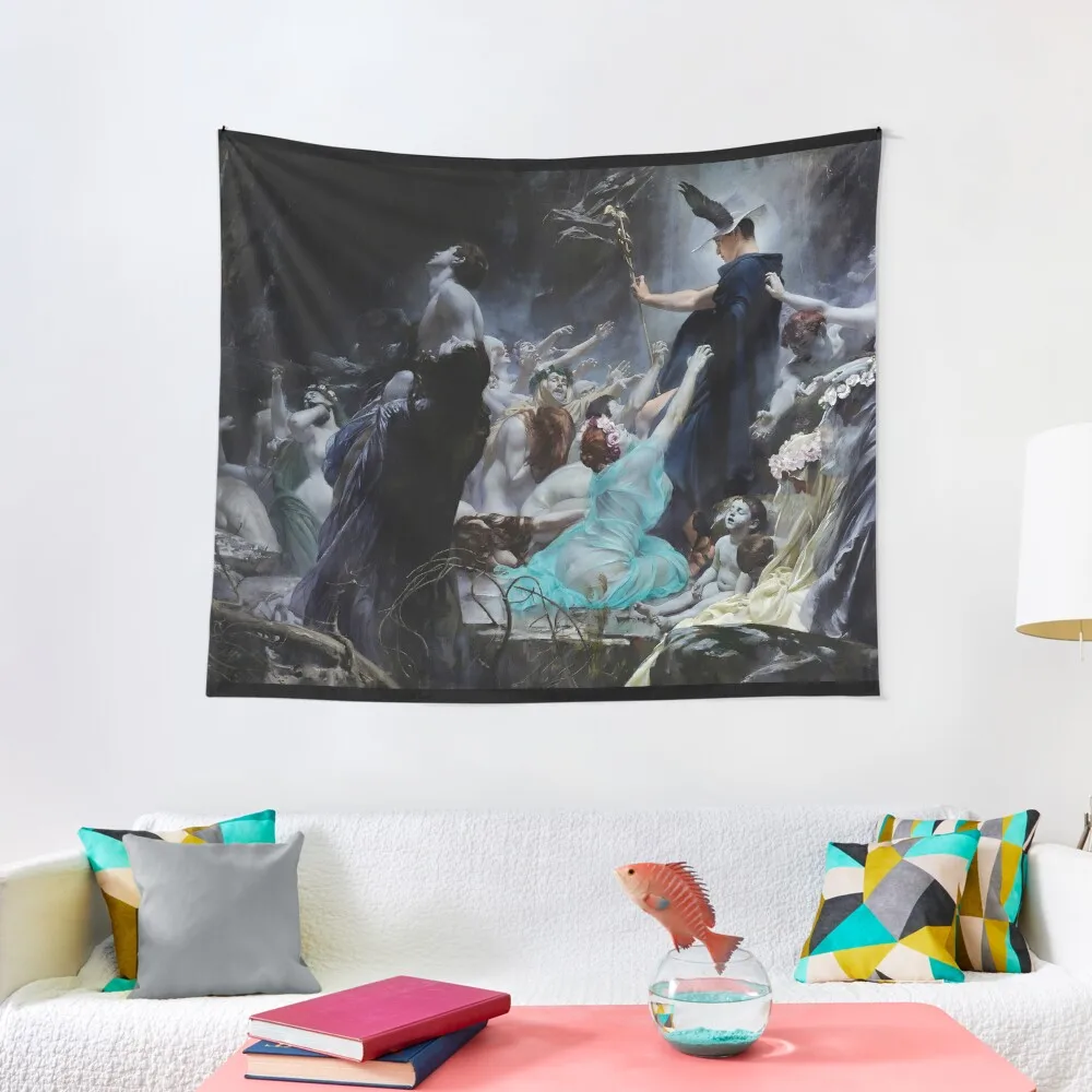 

The Souls At The Acheron Adolf Hiremy-Hirschl Tapestry Tapete For The Wall Wall Art Tapestry
