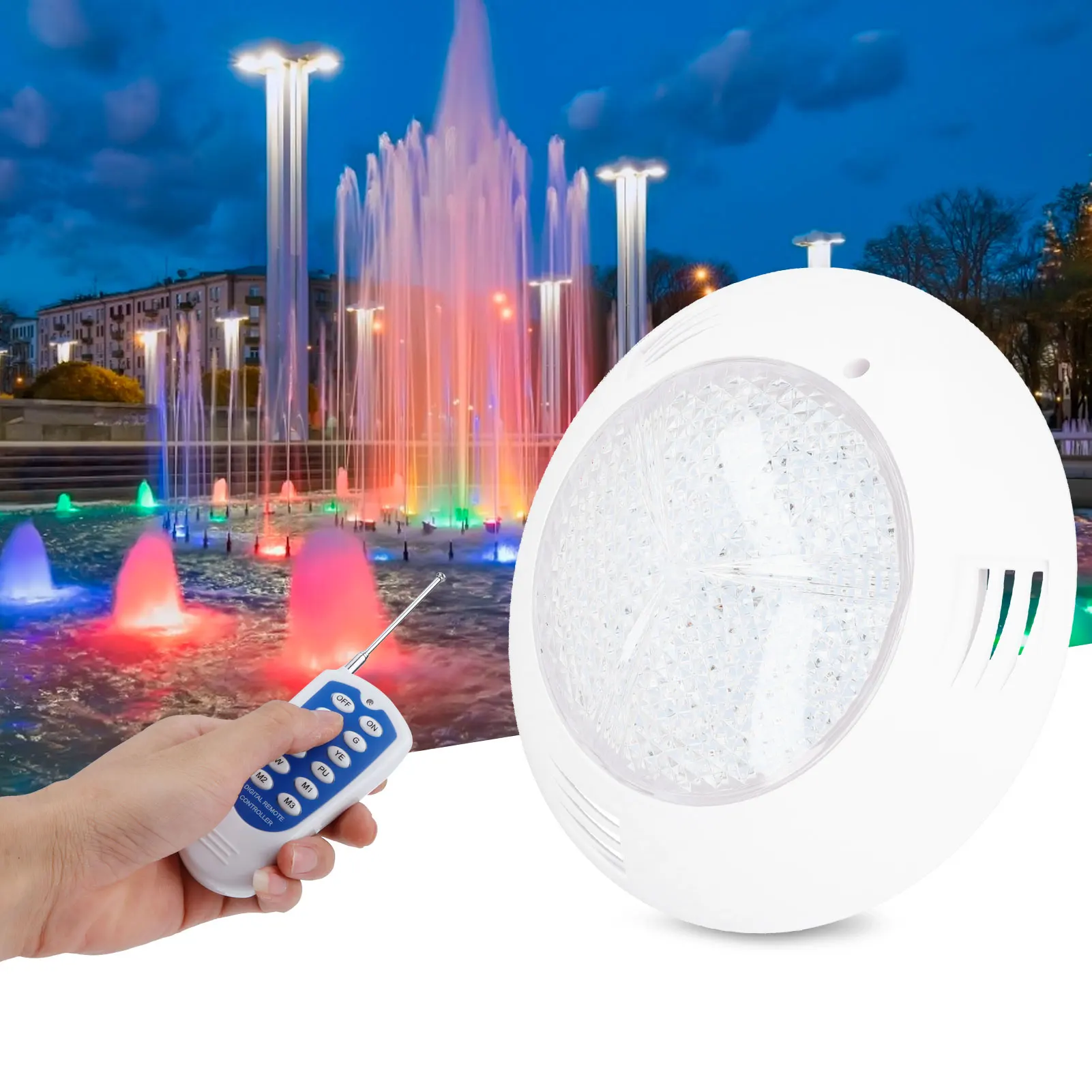 

30W 12V Wall Mounted Submersible LED Light for Swimming Pools IP68 Waterproof 300LED RGB Remote Control Underwater Lamp