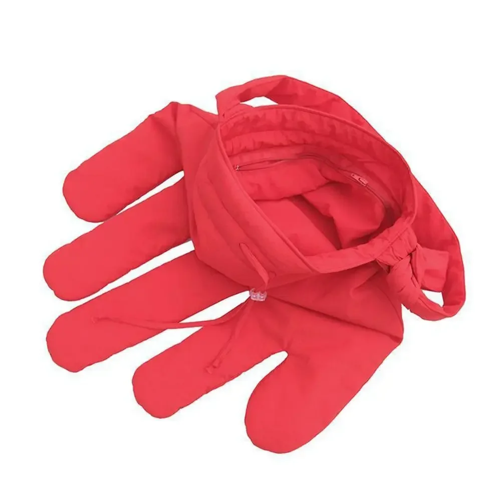 Nuevo Bolsos de guantes de nailon rojo, bolso de hombro estilo callejero de gran tamaño, bolso de compras estilo euroamericano para mujer