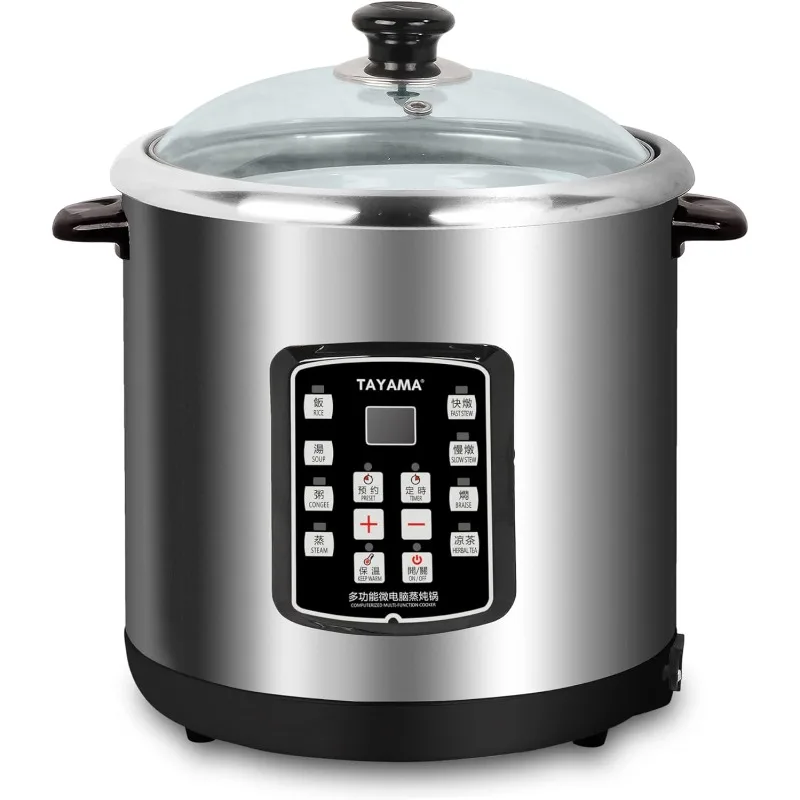 Tayama TSP-1000 Stainless Steel 8-in-1 Multi-Functional Electric Stew Cooker 10 Liter, Large