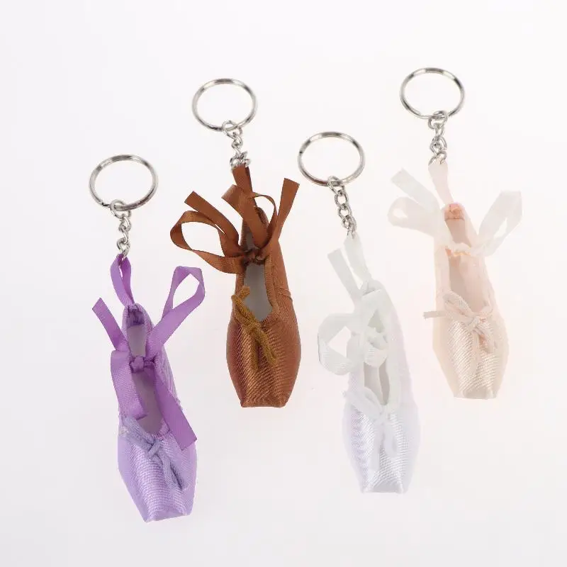 Taschenanhänger Ballettschuhe Schlüsselanhänger Handy-Charm Handgefertigter Mini-Ballettschuh-Anhänger Eleganter Schlüsselring Ballettschuh-Schlüsselhalter – Detail 2