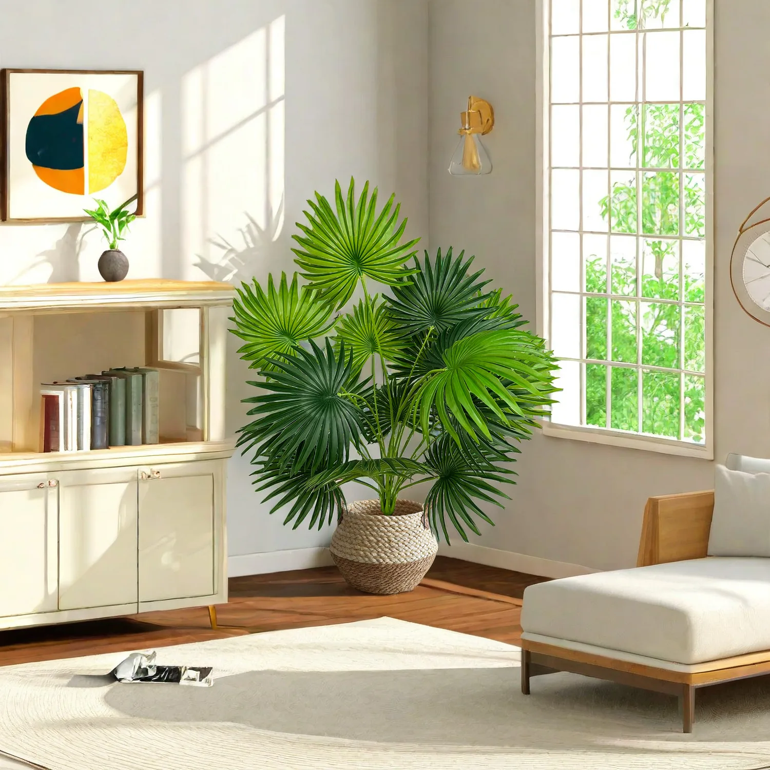 55-110CM Artificial Palm Plant Branch Faux Plant realistic large leaf Ornamental indoor Artificial Plant for Home Office Decor