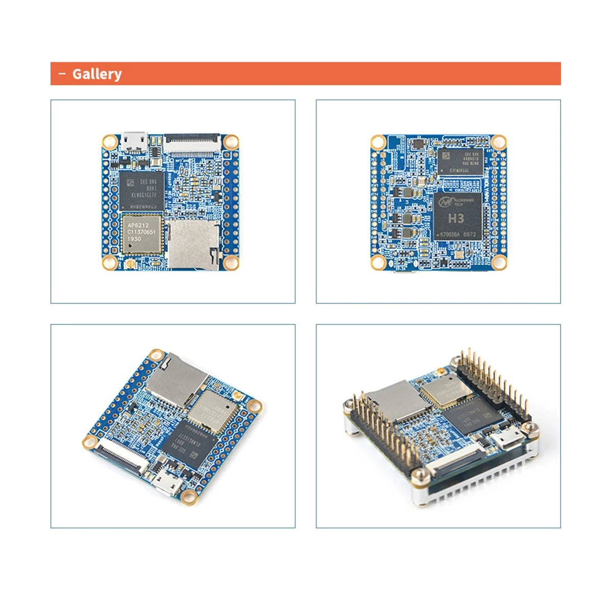 لوحة تطوير Nanopi NEOAir ، واي فاي وبلوتوث ، 8 جيجابايت ، Emmc Allwinner H3 ، رباعي النواة ، Ubuntucore ، RAM Mb