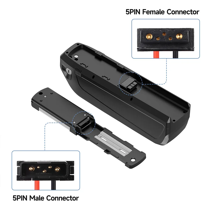 Battery Box Discharge Connector XT60 to 4/5/6Pin Adapter E-Bike Power Battery Base Replacement Part for Hailong G80/No.1 Type 2