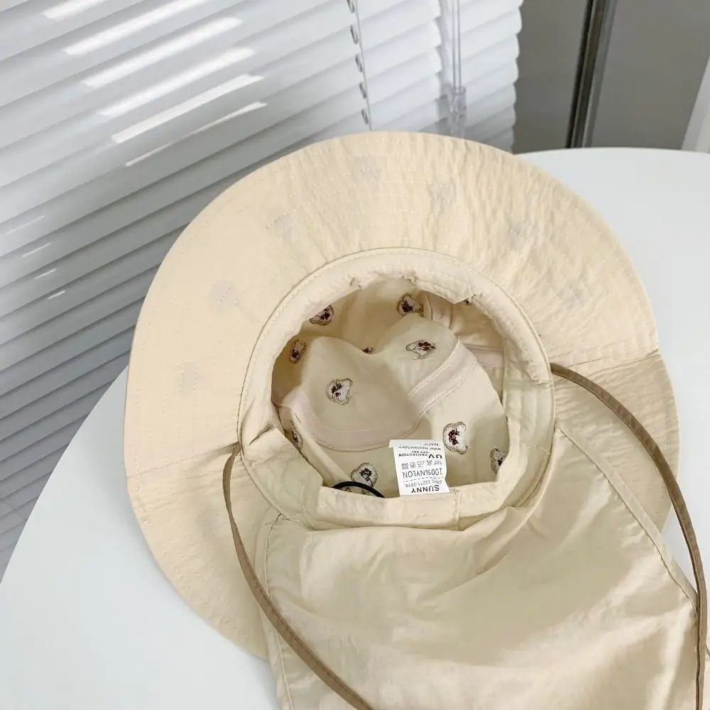 Chapeau de Protection Anti UV pour Enfant, Couvre-Cou et Oreille, Décontracté, Respirant, Grand Châle à Cercles, Casquette de Plage, pour l'Extérieur