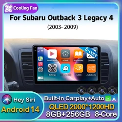 Android 14 Carplay Auto Car Radio For Subaru Outback 3 Legacy 4 2003-2007 2008 2009 Multimedia Player Stereo GPS WIFI+4G BT DPS