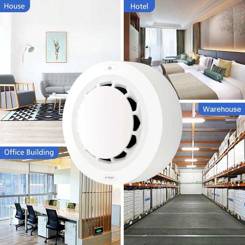 Tuya WiFi Smoke Detector Alarme Sensor, Smart Home Security, Proteção contra Incêndios, Vida inteligente, Funciona com Alexa, Assistente do Google, 7 Estilos