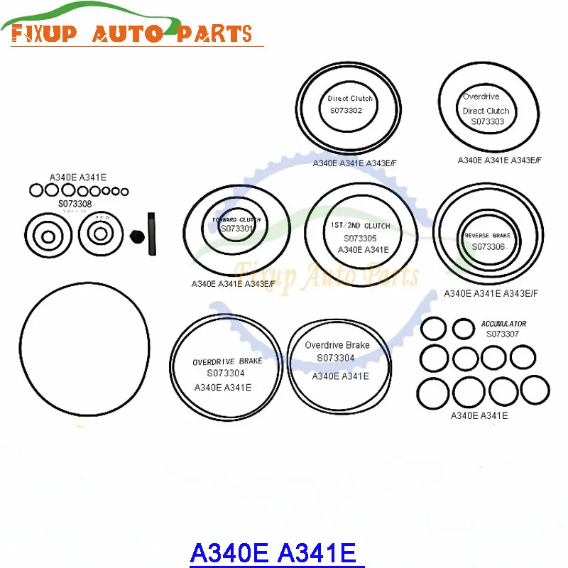 

A340E A341E Automatic Transmission Sealing Ring Gearbox Gaskets for Toyota Crown 30-40LE Clutch Repair Kit Gearbox Rebuild Kit