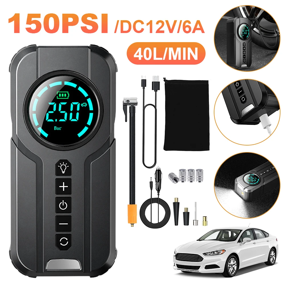 

Электрический насос для накачивания шин, автомобильные велосипедные шины, воздушный насос, ЖК-дисплей, электрический воздушный насос, накачка для автомобиля, велосипеда, мотоцикла, шины и шарики