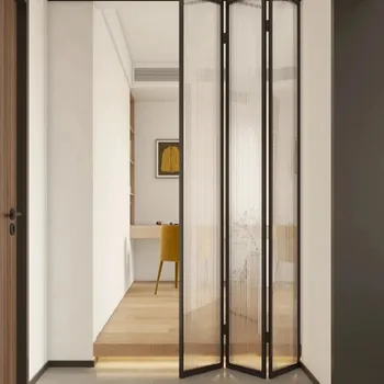 Sixinalu 아코디언 타입 접이식 문짝, 야외 멀티 잠금 접이식 파티오 도어, 외부 수직 이중 접이식 알루미늄 도어 