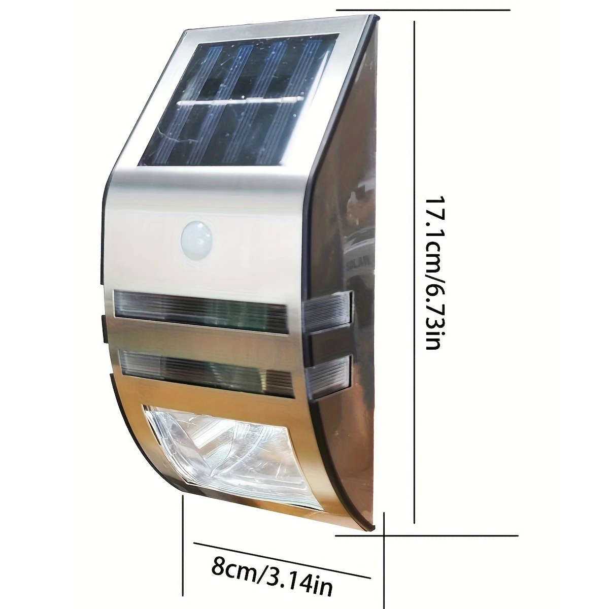 Imagem -02 - Impermeável Solar Wall Lights Sensor de Movimento Auto on e Off Led Wireless Outdoor Security Light Lâmpada de Parede para Jardim Garagem Passarela