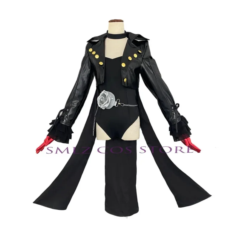 أزياء أنيمي كاسومي يوشيزاوا التأثيرية P5R البنفسجي أزياء تنكرية للسيدات بدلة قفز مثيرة معطف من البولي يوريثان بدلة مناسبة للعب الحفلات