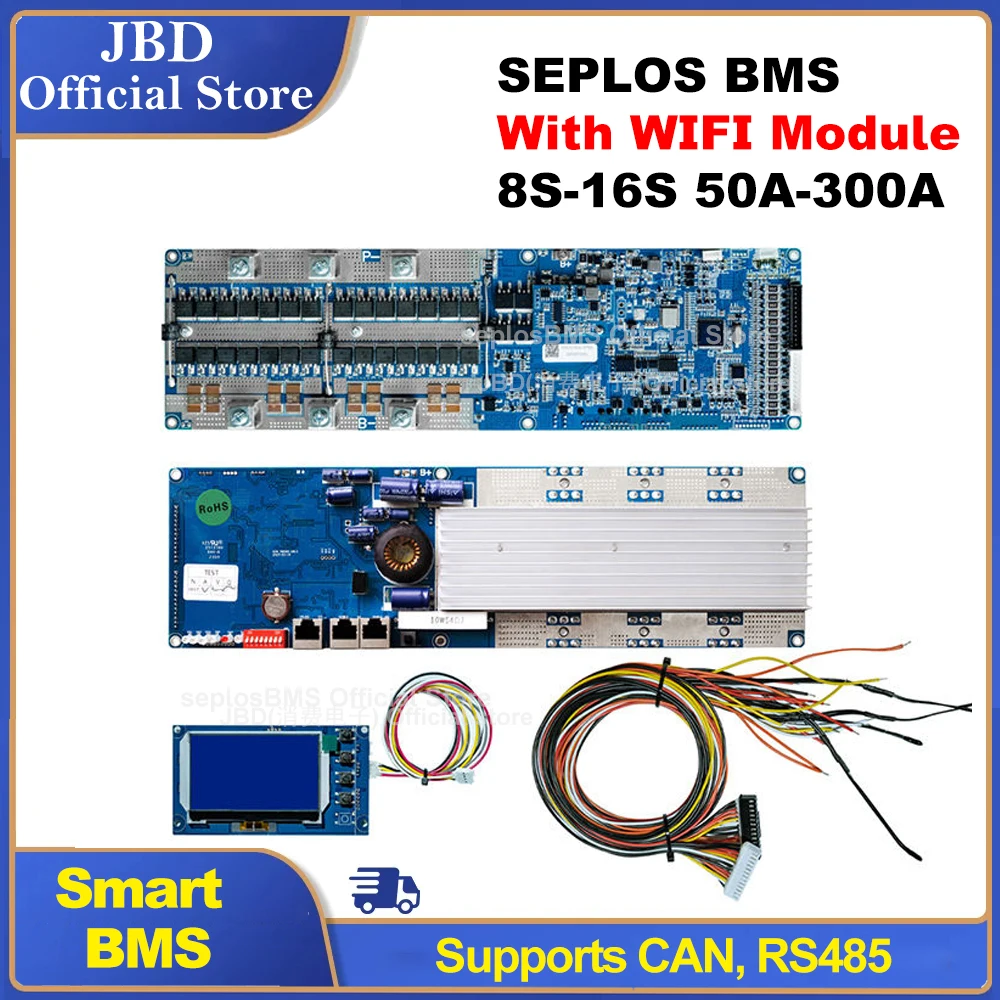 

Seplos 3.0 версия Smart BMS с Wi-Fi Bluetooth RS485 BMS100A/150A/200A 24 В/48 В 13S 14S 8S 15S 16S LFP литий-ионный аккумулятор LiFePO4