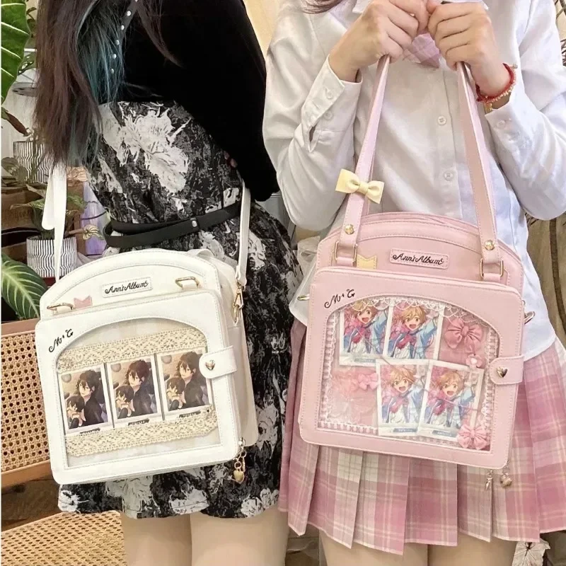 lolita Sweet Ita Bag Cute Transparent Crossbody Bag aestthetic Display Shoulder Bag Women JK Candy Color Elegant Girls tote Bag