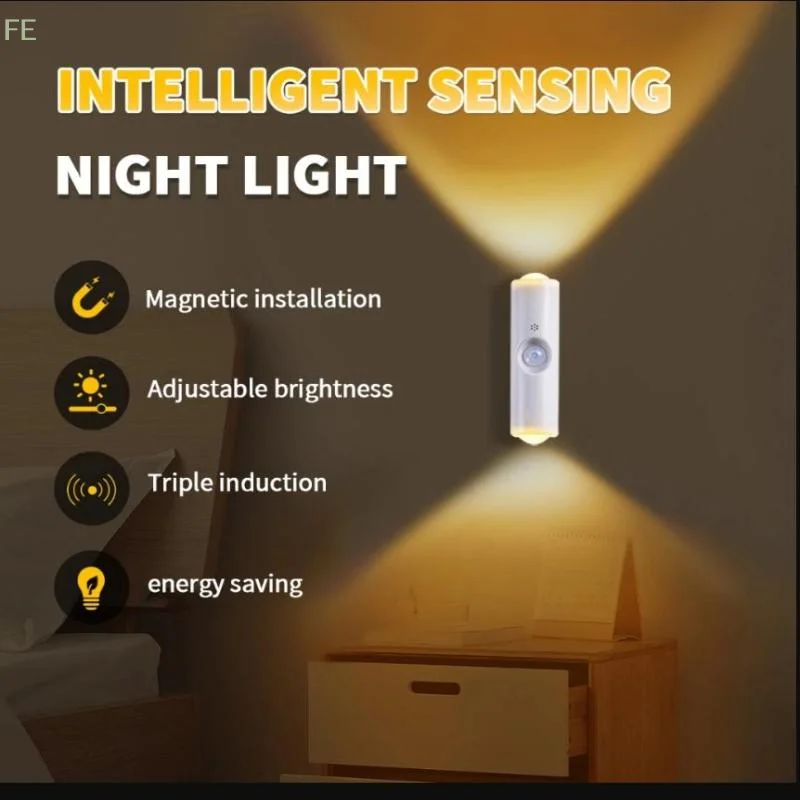 [J] Rechargeable Magnetic Wall Lamp LED Motion Sensor Light Color Night Light Automatic Room Lights