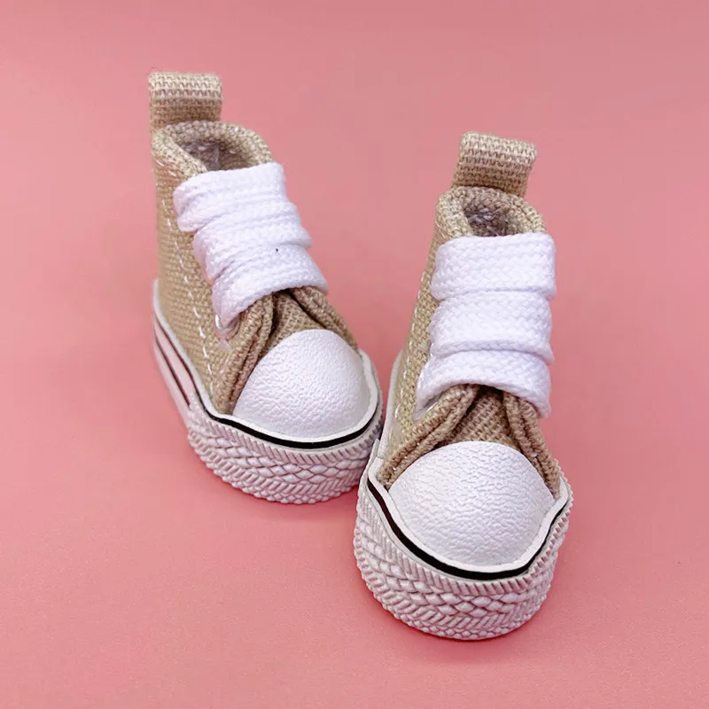 Tilda 3.6cm Doll Shoes For Blythe BJD Toys,Canvas Fabric Sneakers for OB24 1/8 for Blyth bjd accessories Joint Body 1/6 Dolls