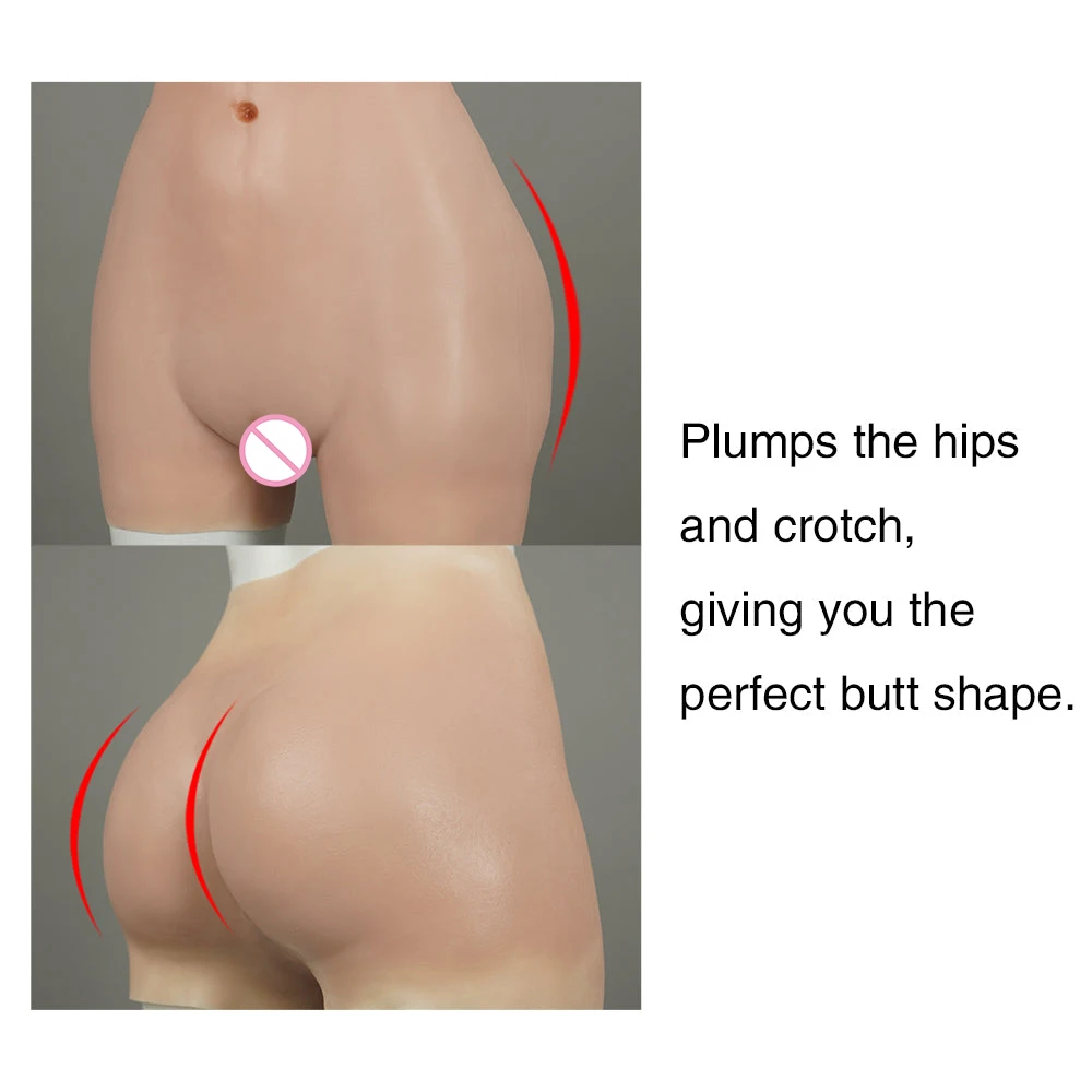 U-Charmmore Silicone Realistic Vagina Pants  Artificial Sex Fake Buttock Enhancer For Shemale Crossdresser Transgender Hip Lift