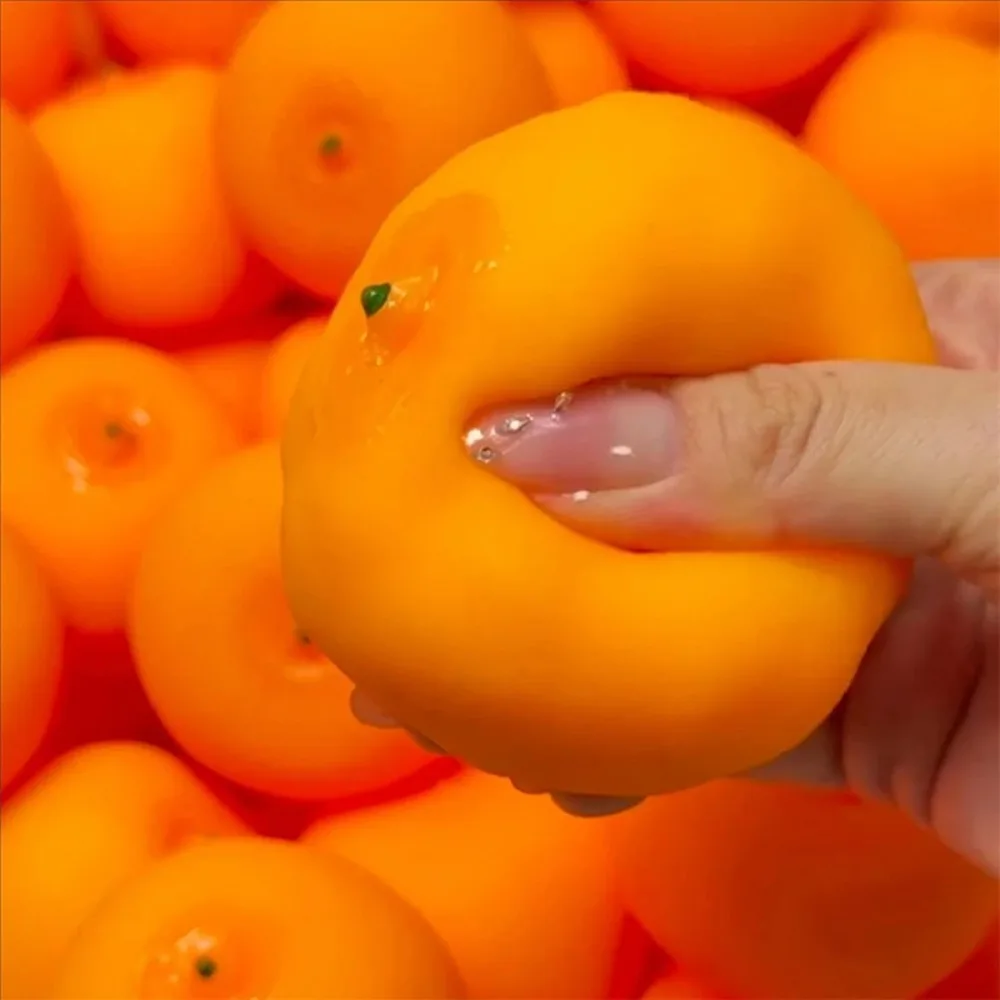 newOrange Crunchy Moldable Stress Ball Crispy Squishy Squeeze Toy Round Blocks Filled Fidget Toy ASMR Sensory Stress Relief Toys