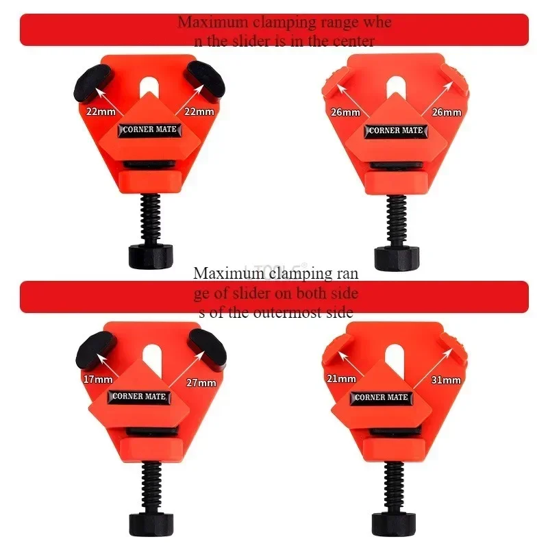 

Woodworking Right Angle Clip 1-26mm T-shaped Clip Nylon Material Photo Frame Clip Sturdy Durable Adjustable Quick Tool