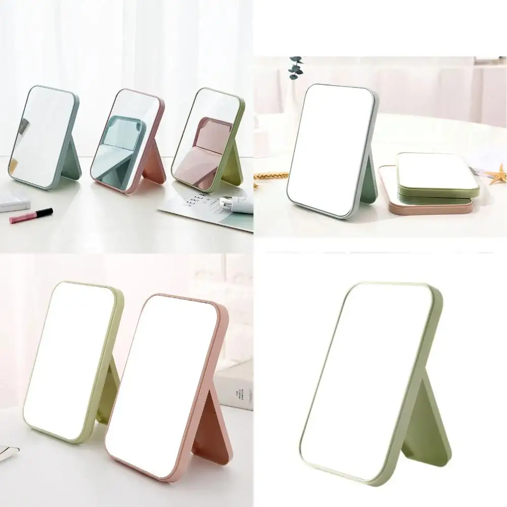 Portable HD Square Princess Beauty Small Desk Mirror Foldable Student Dressing Bedroom Vanity, Perfect for Travel and Gifts for