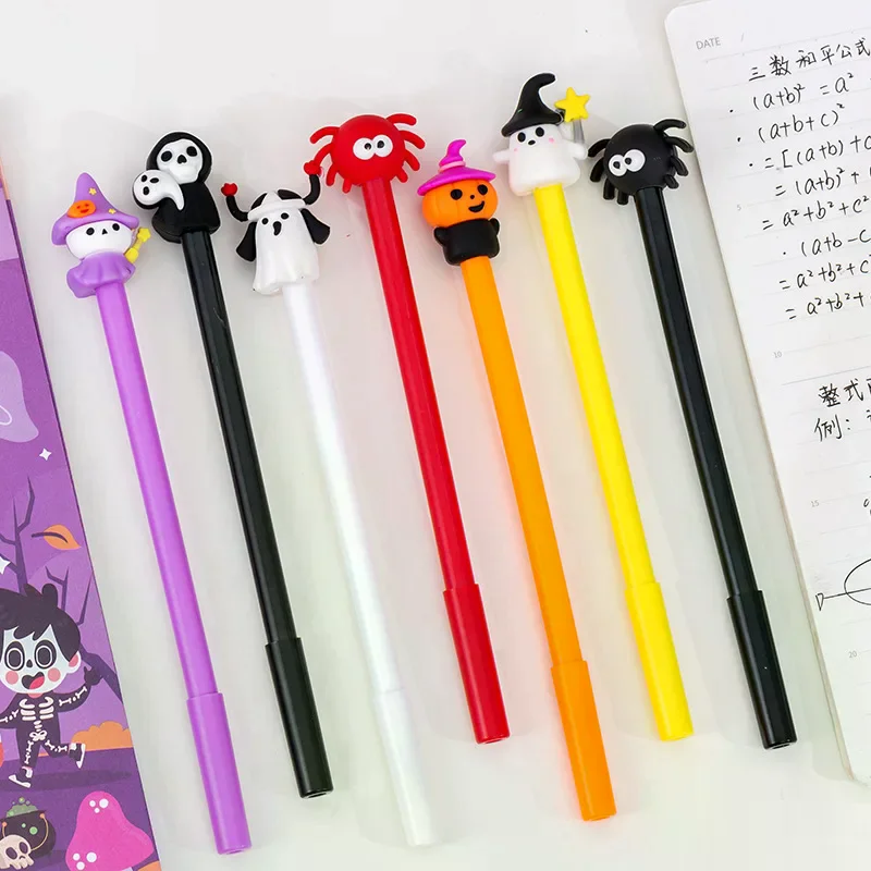 10 قطعة هالوين لطيف الكرتون اليقطين شبح الخفافيش الأسود قلم محايد اللون هدايا الطلاب جوائز الكتابة القرطاسية اللوازم المدرسية