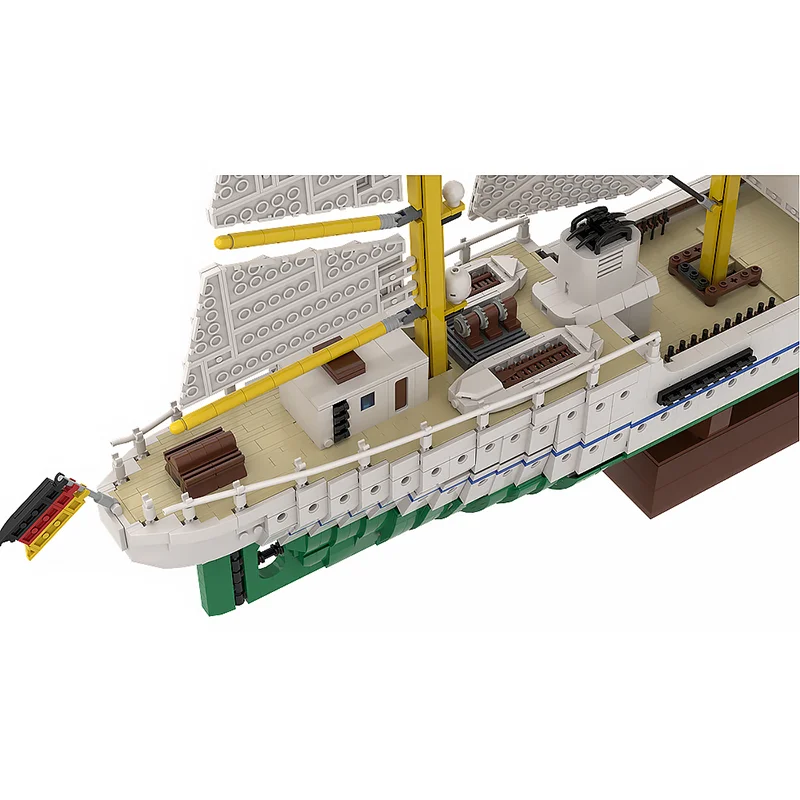 セーリングトレーニングシップ Moc ビルディングブロック Gorch Fock テクノロジーモジュラーレンガモデルギフトクリスマスおもちゃ DIY セット組み立て!
