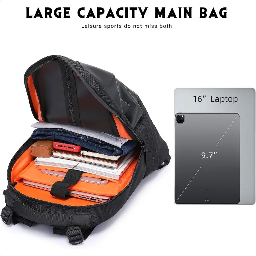 Motorcycle Backpack for Men 35L Waterproof Helmet Backpack for Travel Daily Office Trips Motorcycle Accories