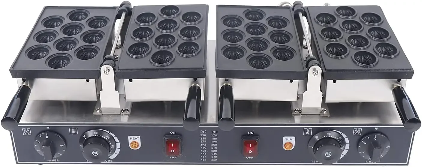 Walnut Cake Maker, 1500W Toaster Baking Breakfast Pan Oven with Temperature Control 20pcs Capacity Electric Nut Waffle Bread Mak