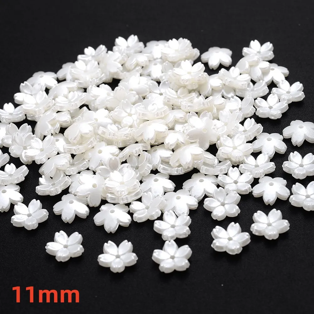 iYOE 100 stücke 28 Stil Blume Spacer Perlen Imitation Perle Weiß Acryl Blume Perlen Kappen Für Die Herstellung Von Schmuck Zubehör Diy tot