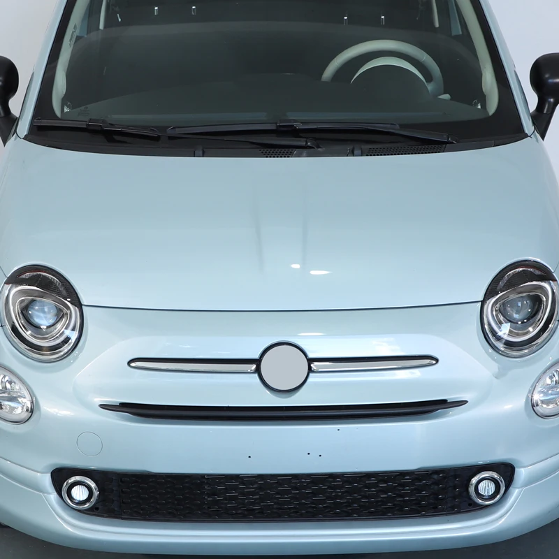 For Fiat 500 Abarth 595 695 2016+ Soft Carbon Fiber Car Headlight Eyebrow Cover Trim Sticker Car External Accessories