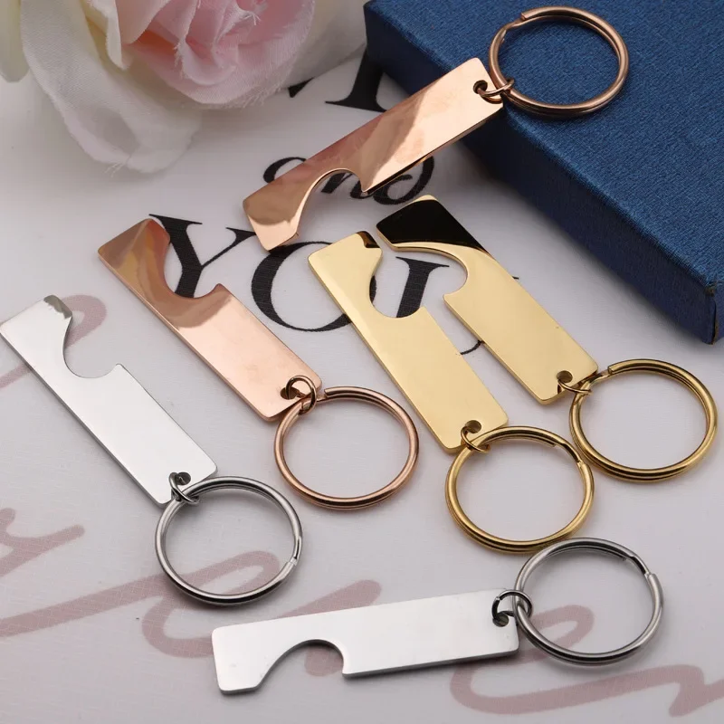 10pairs 100% Stainless Steel Puzzle Keychain Blanks For Engrave Gold/Rose Gold/Silver Color Metal Keychain Mirror Polished