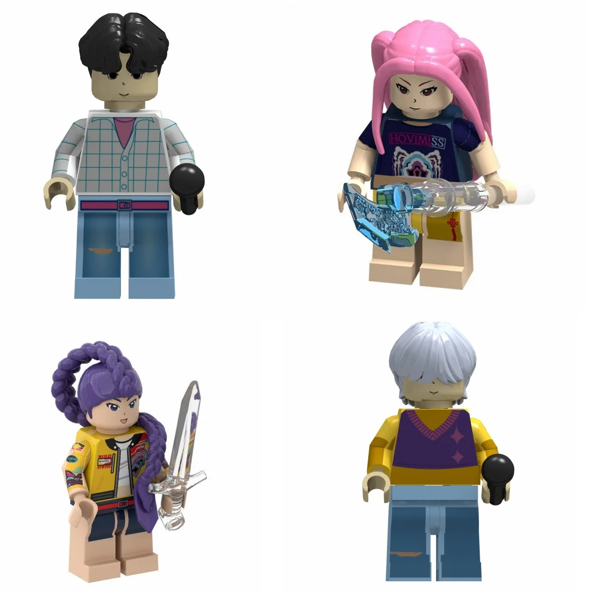 Hot Kpop chasseurs de démons Mini figurine blocs de construction jouet périphériques bureau décoration Collection figurines jouet cadeau de noël