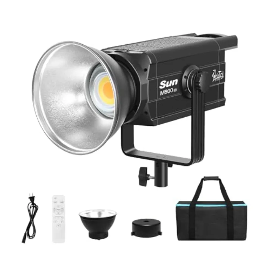 

【New model】320W COB LED Video LightBi Color Silent Studio Lights with Bowens Mount 160000Lux/1m 2700K-6500K CRI 97+ Photography