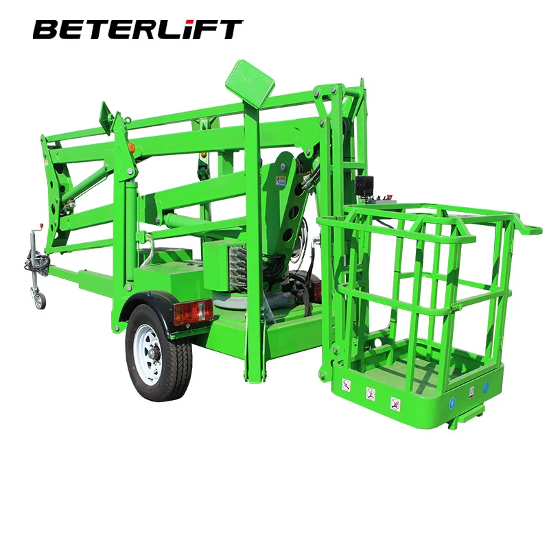 20m Towable Boom Lift with Man and Tool Basket 22m Trailer Mounted Boom Lifts with Crawler Wheel Optional Available