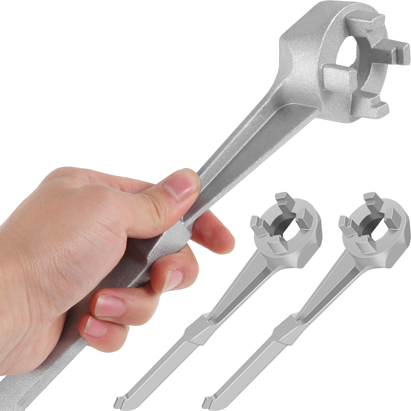 

2Pcs Oil Barrel Cover Wrench Barrel Bung Wrench Aluminum Alloy Drum Plug Wrench Portable Barrel Opener Wrench Hand Tool Non