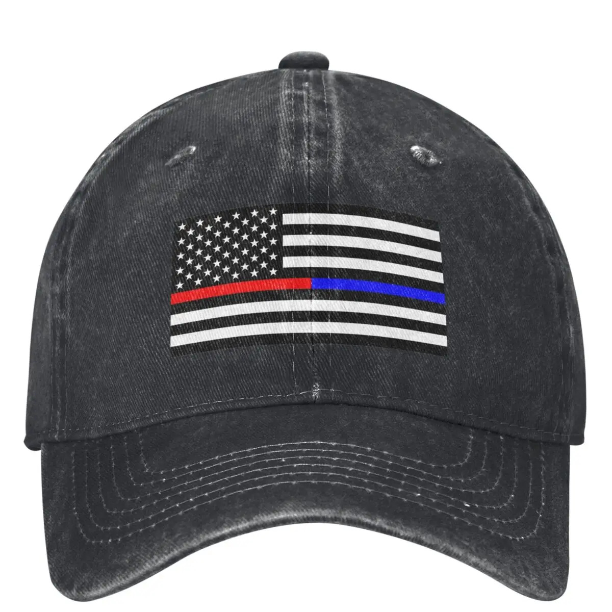 American Flag Denim Baseball Cap Thin Blue and Red Line Running Hippie Trucker Hat Summer Women Men y2k Funny Baseball Caps