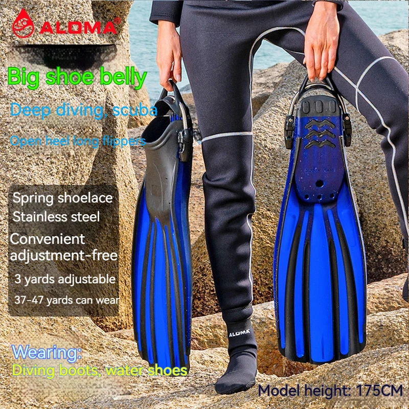 

Wearable Water Shoes Diving Boots Spring Laces Frog Shoes for Deep Diving Scuba Diving Long Flippers Swimming Aids