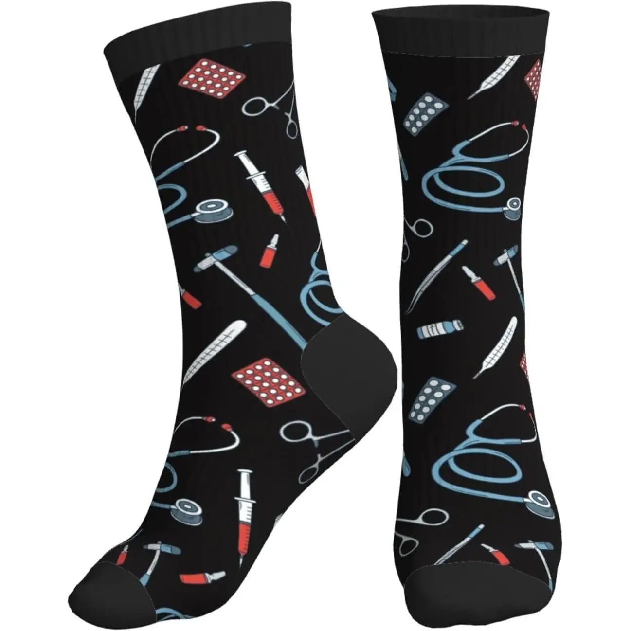 Science Socks Novelty Crew Socks Funny Crazy Science Gifts For Men Women Harajuku Retro Style Breathable Non-slip Sports Socks