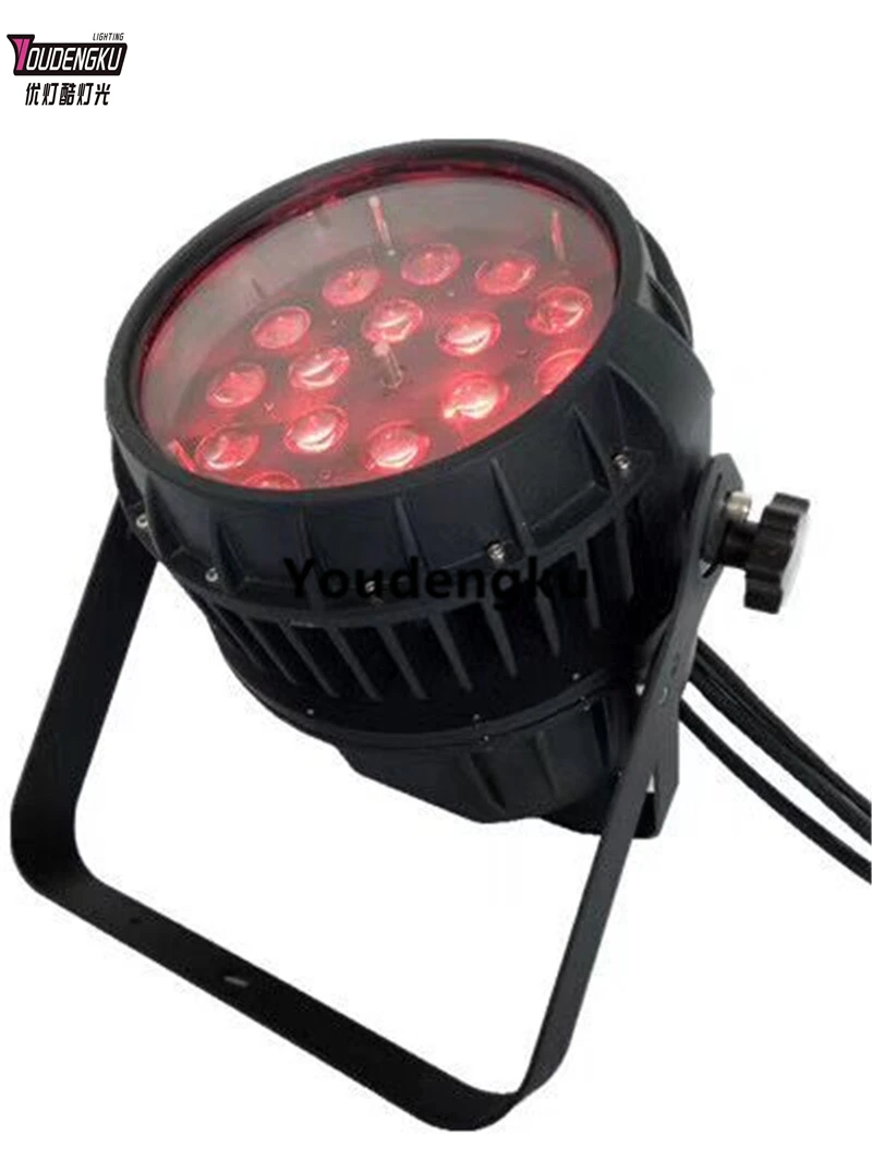 2 Buah LED UV RGBWA 18X18W 6-In-1 + Perlengkapan Par Zoom Lampu Cuci Led Luar Ruangan Kaleng Par